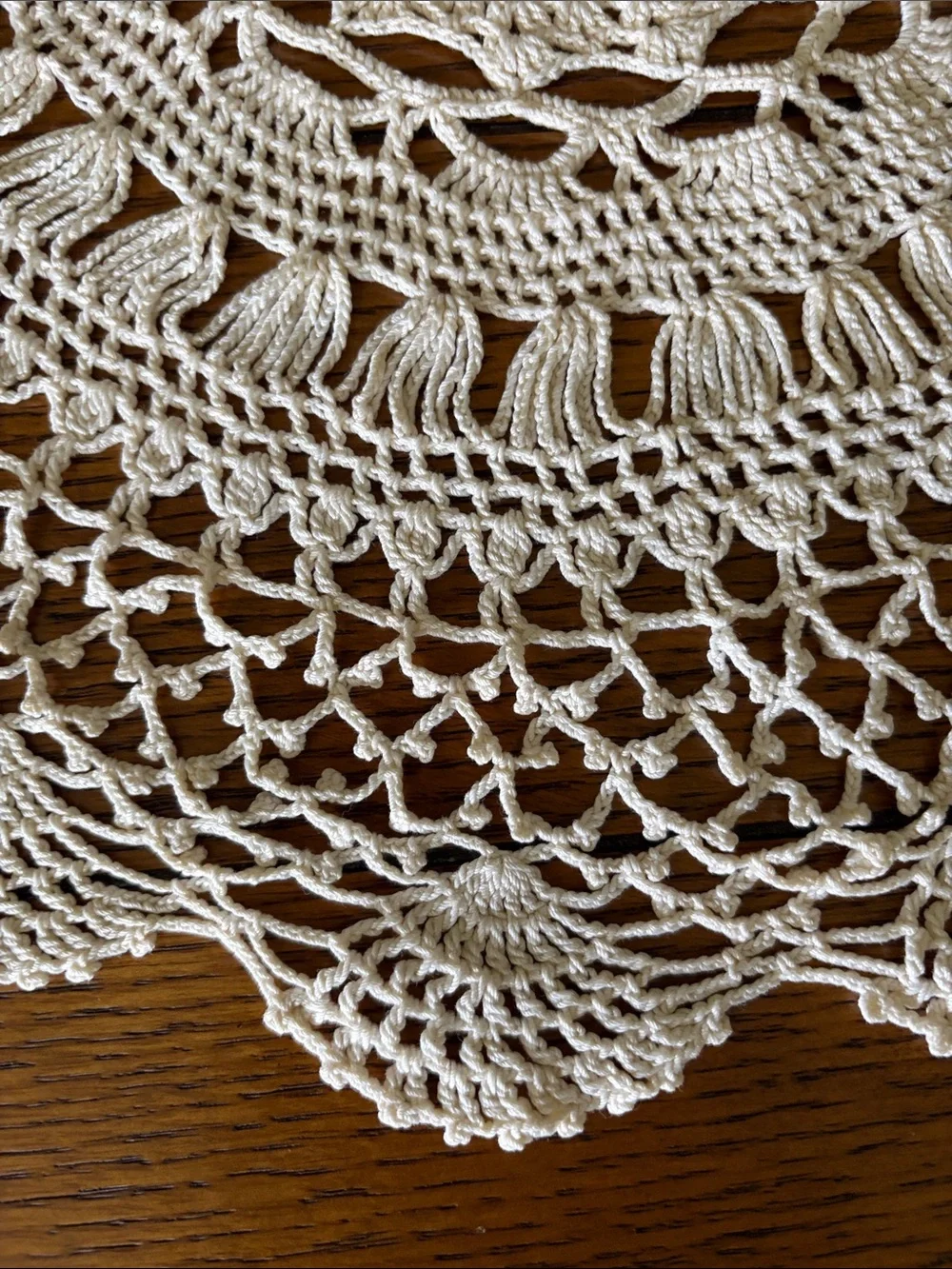 Handmade Crochet Doily Table Accent - Cream